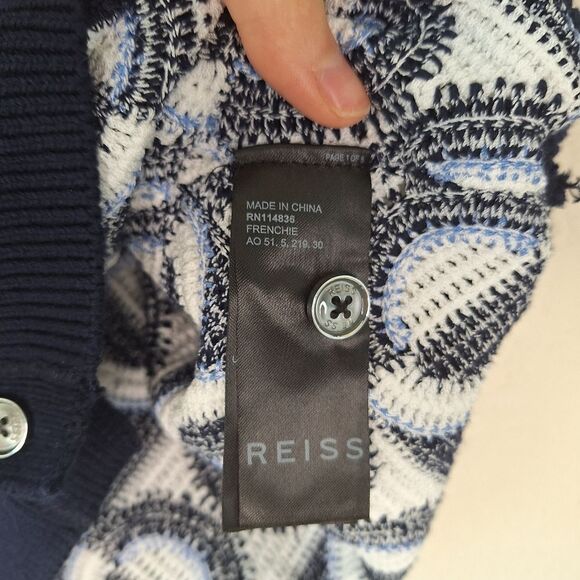 Reiss Frenchie Crochet Cuban Collar Shirt XL - Picture 6 of 8